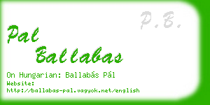 pal ballabas business card