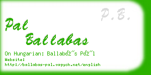 pal ballabas business card